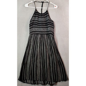 Harper & Harlow Tank Dress Womens XS Black‎ White Striped Rayon Spaghetti Straps